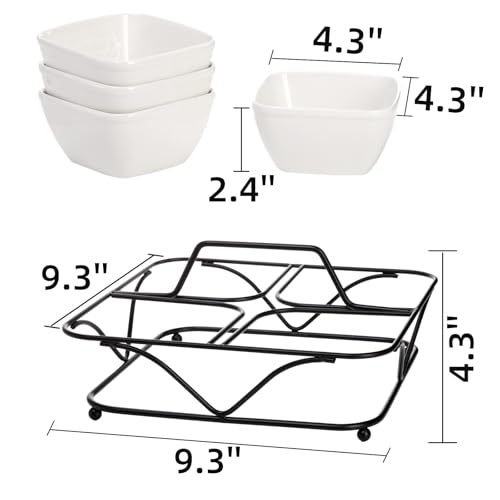 Ceramic-Divided-Serving-Dishes-4-Removable-Snack-Bowls-with-Metal-Stand-9-Inch-Appetizer-Platter-with-Handle-Dip-Bowls-for-Party-Condiment-Serving-Relish-Tray-for-Chips-Dips-Nut-Candy Ceramic Divided Serving Dishes 4 Removable Snack Bowls with Metal Stand 9 Inch Appetizer Platter with Handle Dip Bowls for Party Condiment Serving Relish Tray for Chips Dips Nut Candy