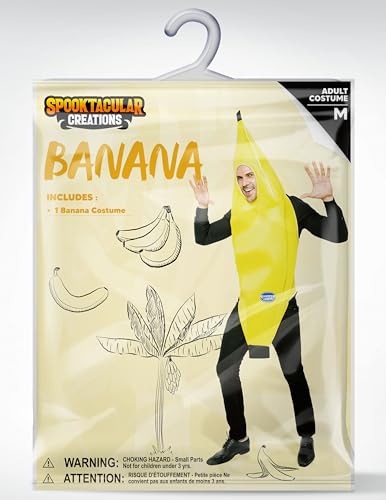 Image of Spooktacular Creations Appealing Banana Costume Adult Deluxe Set for Halloween Dress Up Party and Roleplay Cosplay