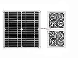 20W 18V Solar Fans for Greenhouse, Solar Panel Powered Exhaust Fans for Shed, Chicken Coop, Dog House, Roof Vent, Camping