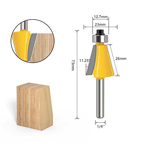 Wsoox FBA-XRX-LQ-107 5Pcs Chamfer Router Bits With 1/4 Inch Shank Bevel Edge Forming Router Bits  thumb #1