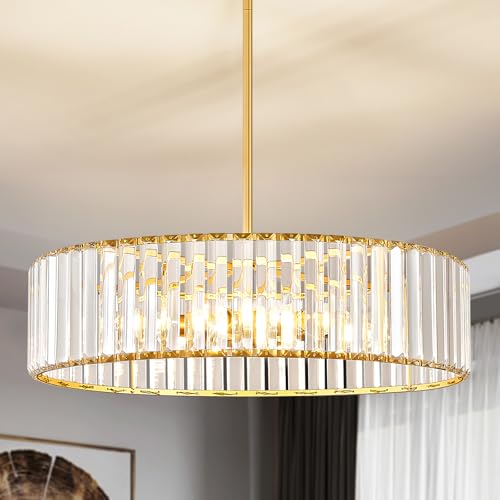 Lámpara de techo de cristal dorado GWJKG, plafón redondo de 3 luces de 30 cm para dormitorio