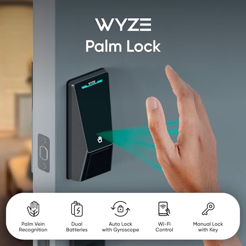 Wyze Palm Lock, Smart Door Lock with Palm Vein Recognition, Keyless Entry Smart Locks for Front Door, Keypad, Auto Lock, - Additional View
