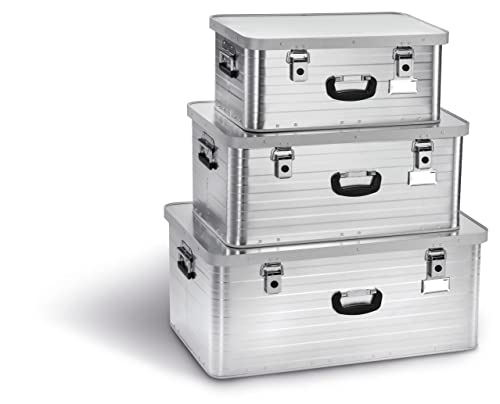 Enders Alubox TORONTO 47 L + 80 L + 130 L - Aluminiumbox mit 1 mm Wandstärke, extra stabil - spritzwasser- und staubdicht, stapelbar - Alukiste einsetzbar...