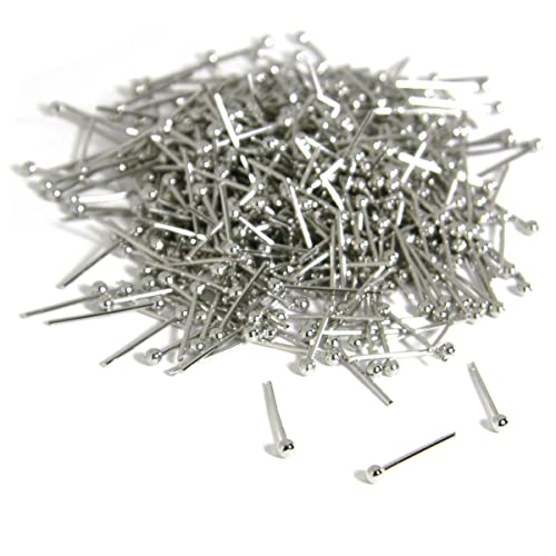 100 Silver Platinum Plated 14mm Long 21 Gauge 0.71mm Headpins with 2mm Ball End Head Pin Jewelry Findings