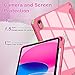 OKP Case for iPad 11th Generation 11-inch (A16) 2025, for 10.9'' iPad 10th Gen 2022, Slim Lightweight i Pad 11/10 th Gen Protective Cover with Trifold Stand, Auto Wake/Sleep, Clear PC Back Shell, Pink