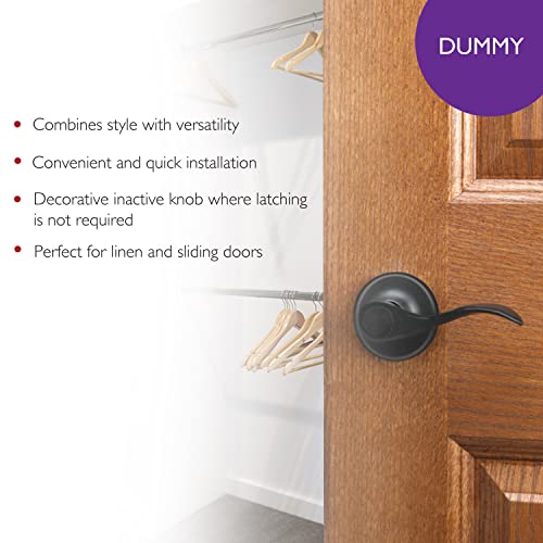 Image of Design House Springdale One-Sided Non-Turning Dummy Door Lever, Matte Black, Decorative Interior Door Handle for Closet, Pantry, and French Doors, Reversible Surface Mount Hardware, 778878
