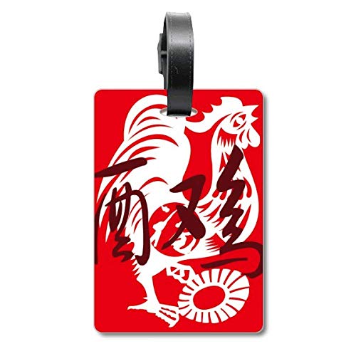 Étiquette pour valise et sac voyage Coq identification bagage
