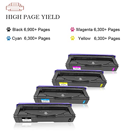 ASEKER Compatible Cartouche de Toner pour Ricoh M C250FWB, P C301W Imprimante, 6,900 & 6,300 Pages，408336 408337 408338 408339 ( BK/C/M/Y ) – vue 3