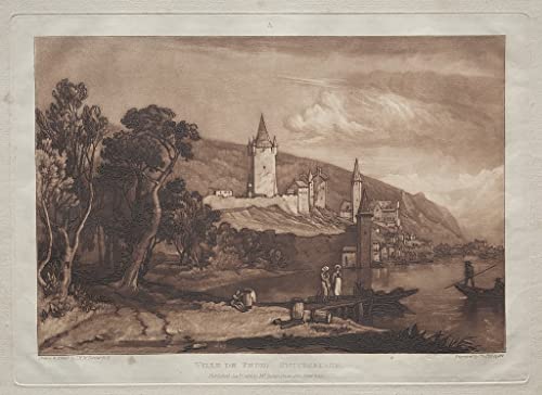 Affiche Ville de Thun par Turner 58x90 cm poster toile decoration murale salon salon