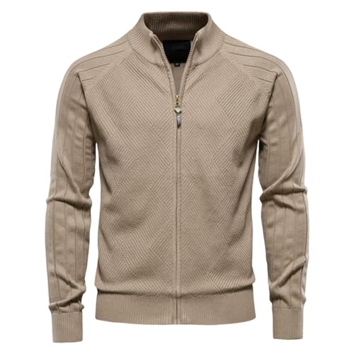 Cardigan en tricot jacquard à col haut homme gilet boutonné chaud