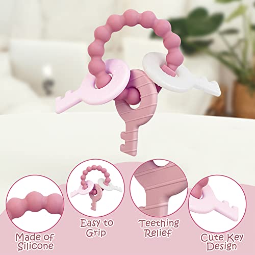 Yapromo Yaproom Silicone Teething Keys For 6-18 Month Baby, Infants Toddler Toy Keys, Cute Keys Teether Ring thumb #4