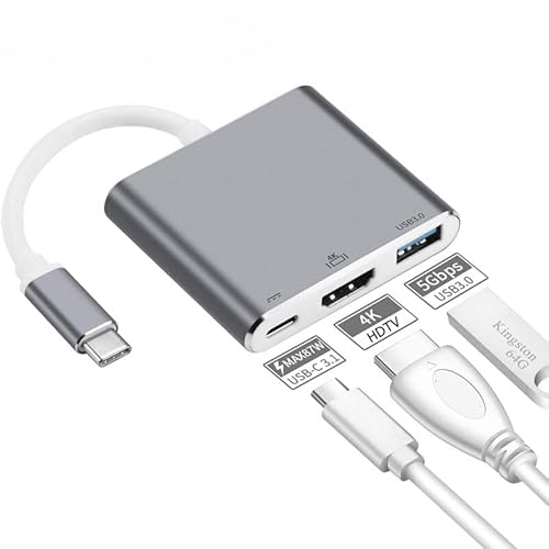 Adaptador Usb Tipo C Para Hdmi 4K USB 3.0 PD Compatível com MacBook Thunderbolt 3 DEX Android OTG Easy Idea Network