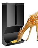 Hanging Deer Feeder, 60LB Automatic Dispensers, Galvanized Steel Livestock Gravity Feeder with Waterproof Cover, Fit for Deer Camps, Ranches and Hunting