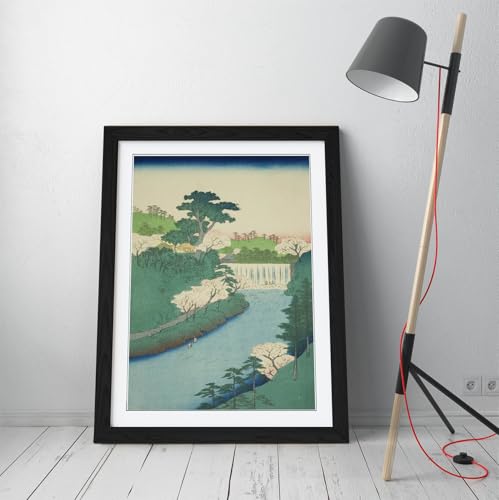 Impression murale Hiroshige Le barrage sur la rivière Otonashi cadre noir A1 CANVAS MONKEY