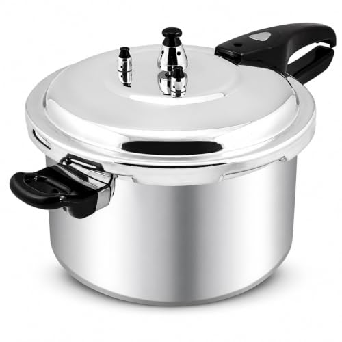 Barton 8QT Pressure Canner Release Valve Aluminum Canning Pot Cooker Pot Stove Top Instant Fast Cooking Pot Stewing Locking System (8 Quarts) Canning and Stewing
