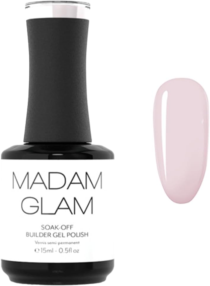 Hema-Free Soak-Off Builder Gel - Sheer Pink - 15ml 0.5 fl/oz - UV/LED lamp compatible - Chip-Free, Long-Lasting - Vegan, Cruelty-Free