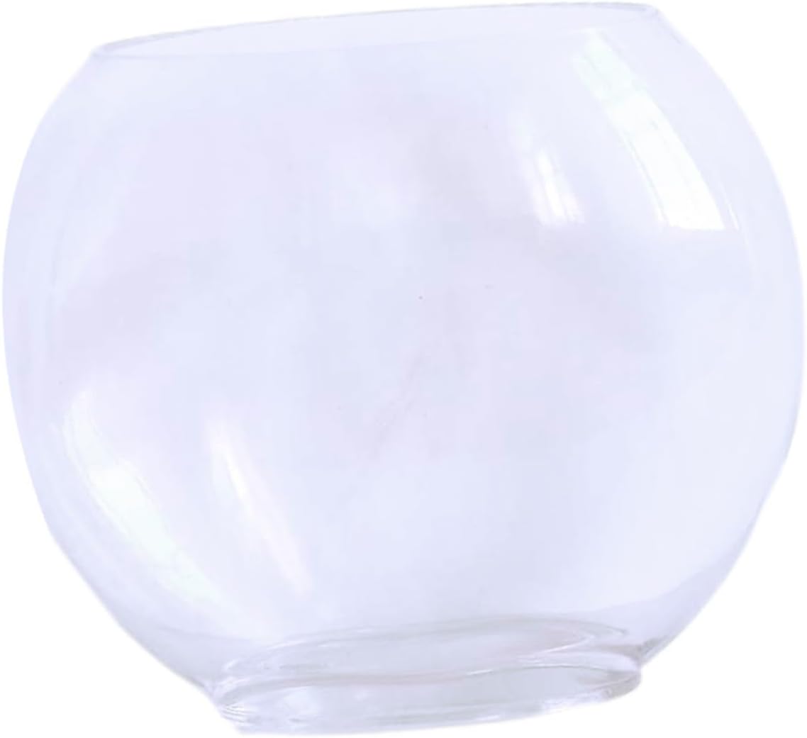 Glass Goldfish Tank Oval Desktop Betta Aquarium Tank Flat Mini Multifunctional Small Home Aquarium for Fish and Aquatic Plants