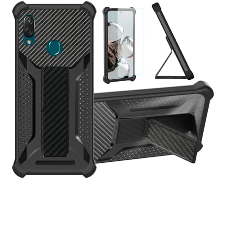 bojioderf Funda para Zte Blade V10 Funda Carcasa Case Cover [con Protector de Pantalla de Cristal Templado] Híbrida [Soporte Plegable Magnético] [Esmerilado antihuellas] Negro