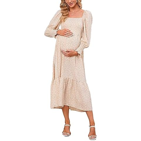 ZZLBUF Long Sleeve Floral Maternity Dress Cover