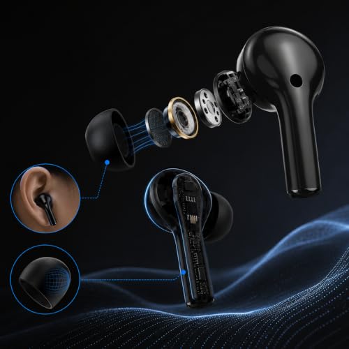 Image of Wireless Bluetooth Earbuds with 36H Playtime, ENC Noise Reduction, HD Mic, Touch Control, Fast Charging, Type-C, IPX5 Water Resistant TWS Earbuds for Android & iOS