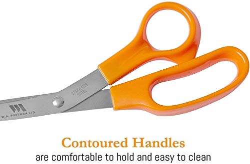 WA Portman Multipurpose Scissor & Clear Quilting Ruler - 8 Inch Orange Right & Left Hand Heavy Duty Scissor with Clear Quilters Ruler - WA Portman Fabric Scissor & Transparent Ruler Quilting Kit Set - Thumbnail 5