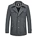 KUDORO Herren Wintermantel Wolle Kurzmantel Herren Wollmantel Mittellang Slim Fit für Business Freizeit Peacoat Herren Casual(Grau1,L)