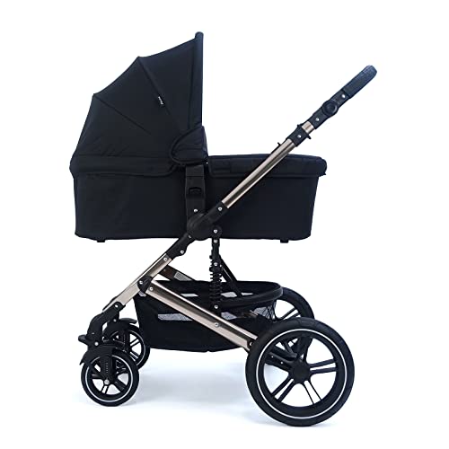 Pixini Poussette 3 en 1 KALANI, Trio, Enfant, Siège Auto, Accessoires (rosé chrome/noir + Nacelle) Cover