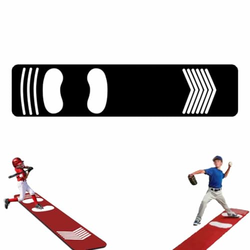Baseball Sliding Mat,Batting Mat for Training,Softball Pitching Mats with Footprint Guide,Non Slip Shock Absorbing PU Baseball H