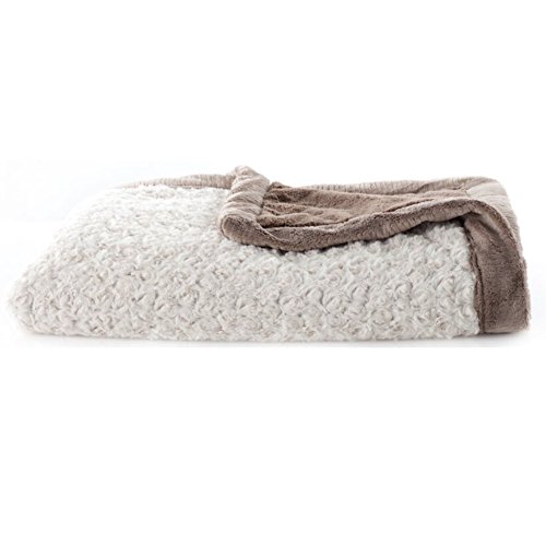 Image of SARANONI Oversized Luxury Blanket | Breathable Super Soft, Lush, Plush Comfy Blankets for Adults | Ivory Swirl /Gingersnap - X-Large 60 inch x 80 inch
