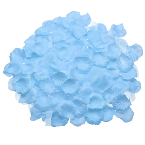 QUARKZMAN 5000 Pcs Petale de Rose Artificielle en Soie pour Mariage de Fleurs Artificielles en Vrac pour Confettis de Noces (Bleu Clair)