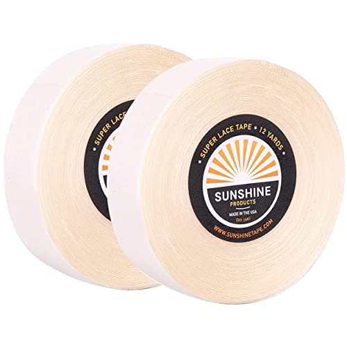 Image of Sunshine Tape | Super Lace Wig Adhesive Tape Roll | Double Sided, Medical Grade | Toupee and Wig Tape (3 /4 inch x 12 YDS, 2 Rolls - Discounted)