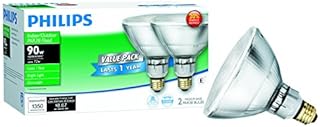 Philips 429373 Halogen PAR38 90 Watt Equivalent Dimmable Flood Standard Base Light Bulb, 2 Pack
