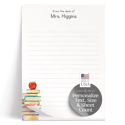 Curio Press Personalized Notepad 50 or 100 Sheets, Custom Stationery