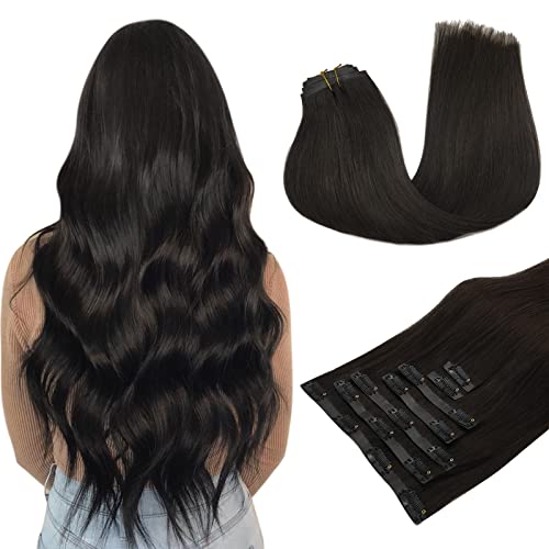 MAXITA Invisible PU Weft Clip In Hair Extensions Real Human