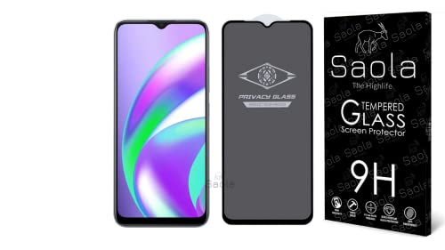 Image of Saola Ultra Privacy Tempered Glass For Realme C12 (Pack Of 1) With Free Installation Kit. (In-Screen Fingerprint Lock Will Not Work With The Privacy Guard Because Of It's Spy Coating) - 6.5 Inch
