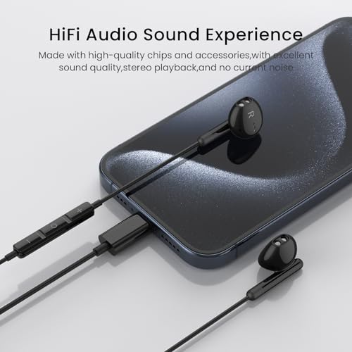 Image of USB C Headphones for iPhone 17 16 15 Pro Max Plus iPad Pro USB C Earphones with Microphone Volume Control USBC Wired Earbuds USB Type C Earphone for Google Pixel 8 Samsung S25 S24 S23 S22 S21 S20 A55