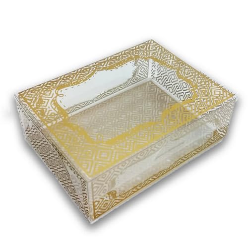 Caixa para 12 Doces Brigadeiro com Berço 15 x 11,5 x 5 cm, 10 unid, de Acetato (Dourado)