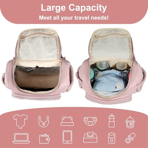 Image of Baby Diaper Bag | Diaper Bag for Mothers For Travel | Baby Bags For Mothers Carry | Baby Diaper Bag For Mother For Travelling | Lugguage Nappy Handbags with Changing Mat
