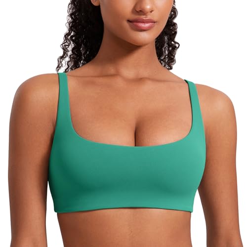 Image of CRZ YOGA Butterluxe Square Neck Sports Bras | Light Support, Removable Pads, Yoga, Extremely Soft, Low Coverage, Adjustable Spaghetti Straps, for Women