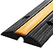 Reliancer 4 Pack 1-Channel Rubber Cable Protector Ramp Traffic Speed Bump 18000lbs Capacity Heavy Duty Cable Protective Cover Ramp Driveway Hose Cord Track Protector Wires Concealer for Garage Parking