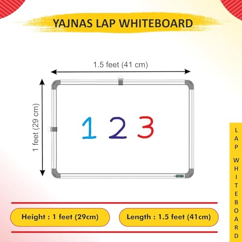 Image of Non-Magnetic 1X1.5 Feet Double Sided White Board & Chalkboard Both Side Writing Boards, One Side Whiteboard Marker & Back Side Chalkboard Surface - Pack of 1