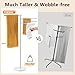 Standing Towel Rack, 4 Tier 360° Rotating Towel Racks for Bathroom with Heavy Marble Base, Freestanding Stainless Steel Foldable Arms Floor Towel Drying Holder Stand for Outdoor Pool, Nickel, YOFOVI