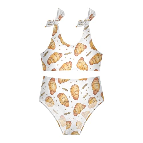 Wusikd Sausage Rolls Girls Swimsuits Two Piece White Swimwear Bikini Set for for Girls Size 3T3