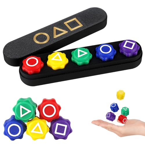 Vicloon Juego Coreano Gonggi 5 Piezas Juego de Captura de Piedras Gonggi Korean Game Adultos Stone Catching Hand Juegos de Captura de Guijarros Eye Coordination Training (con Base)