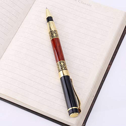 Luxury Metal Ballpoint Pen Imitation Wood Emboss Pattern Rollerball Pen Business Signature Pen Office Stationery - 0 5mm — view 9