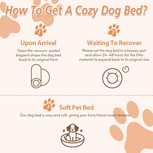 JOLLYVOGUE Calming Donut Dog Bed (27", Cream Brown) — view 8