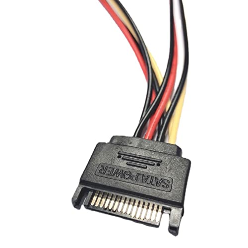 Cable divisor de energía SATA 15 pines macho a 2 hembras 20 cm miniatura 4