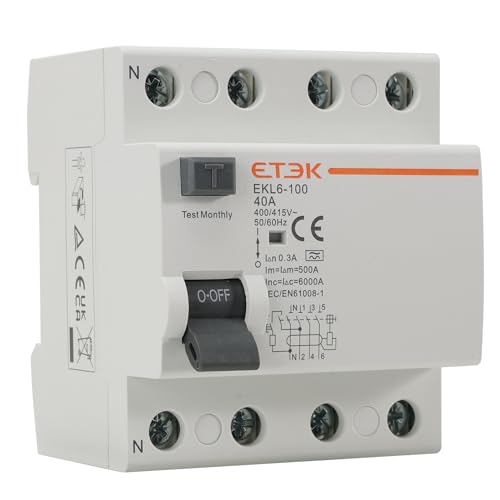 Interruptor Diferencial Superinmunizado 4P 40A 300mA Tipo Protección contra Fugas Incendios RCCB 3P+N