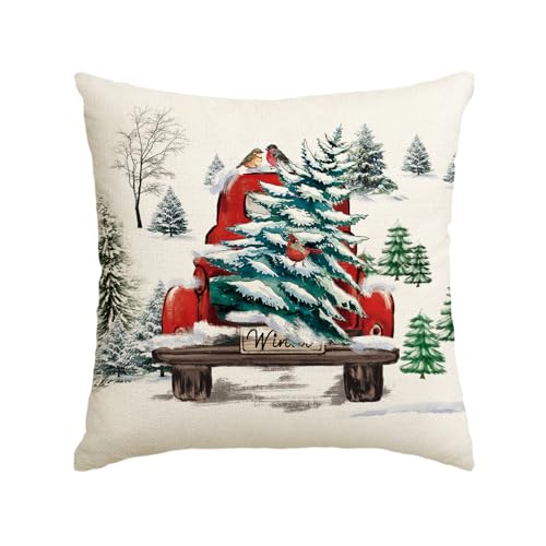 Artoid Mode Aquarell Schnee Lastkraftwagen Bäume Weihnachten...