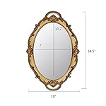 Eaoundm 14.5 x 10 inchs Small Oval Antique Decorative Wall Mirror Vintage Hanging Mirror (Gold) - Image 3
